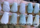 CTD2341 Top drilled 16*18mm - 20*30mm faceted freeform amazonite beads