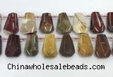 CTD2348 Top drilled 16*18mm - 20*30mm faceted freeform mookaite beads