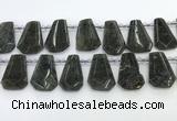 CTD2353 Top drilled 16*18mm - 20*30mm faceted freeform labradorite beads