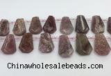 CTD2358 Top drilled 16*18mm - 20*30mm freeform strawberry quartz beads