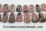 CTD2360 Top drilled 16*18mm - 20*30mm faceted freeform rhodonite beads