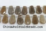 CTD2363 Top drilled 16*18mm - 20*30mm faceted freeform moonstone beads