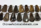 CTD2365 Top drilled 16*18mm - 20*30mm faceted freeform tiger eye beads