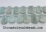 CTD2366 Top drilled 16*18mm - 20*30mm faceted freeform amazonite beads