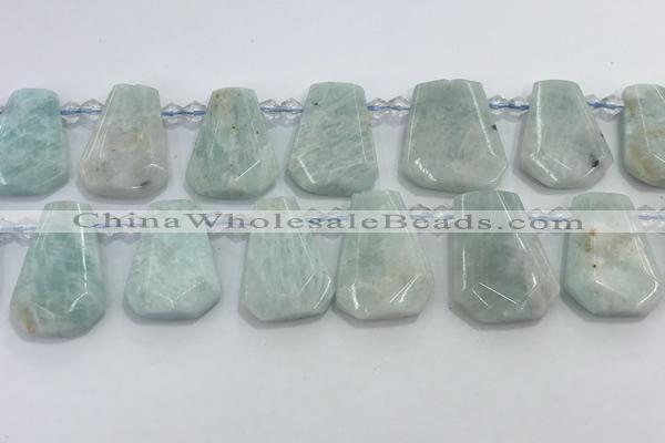 CTD2366 Top drilled 16*18mm - 20*30mm faceted freeform amazonite beads