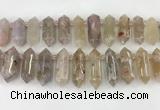 CTD2391 Top drilled 13*30mm - 14*42mm sticks sakura agate beads