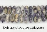 CTD2395 Top drilled 13*30mm - 14*42mm sticks charoite beads