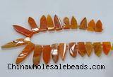 CTD2510 Top drilled 15*25mm - 16*50mm sticks agate gemstone beads