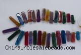 CTD2522 Top drilled 10*25mm - 12*50mm sticks agate gemstone beads