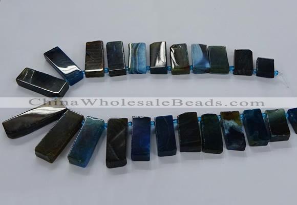 CTD2545 Top drilled 12*20mm - 15*40mm rectangle agate gemstone beads
