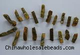 CTD2578 Top drilled 10*30mm - 10*50mm sticks plated druzy agate beads