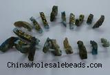 CTD2583 Top drilled 10*30mm - 10*50mm sticks plated druzy agate beads