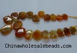 CTD2585 Top drilled 20*25mm - 30*40mm faceted freeform agate beads