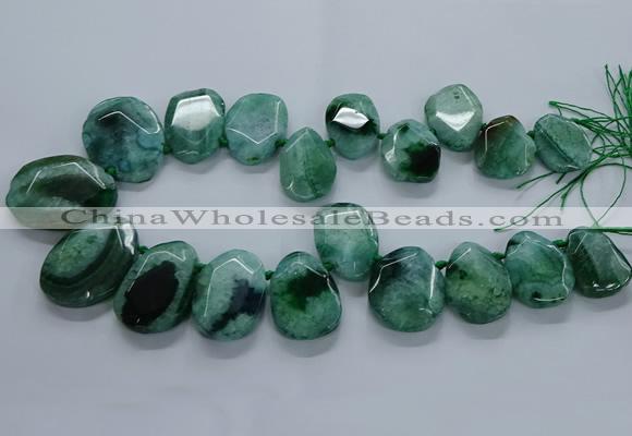 CTD2589 Top drilled 20*25mm - 30*40mm faceted freeform agate beads