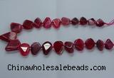 CTD2596 Top drilled 15*20mm - 25*35mm faceted freeform agate beads