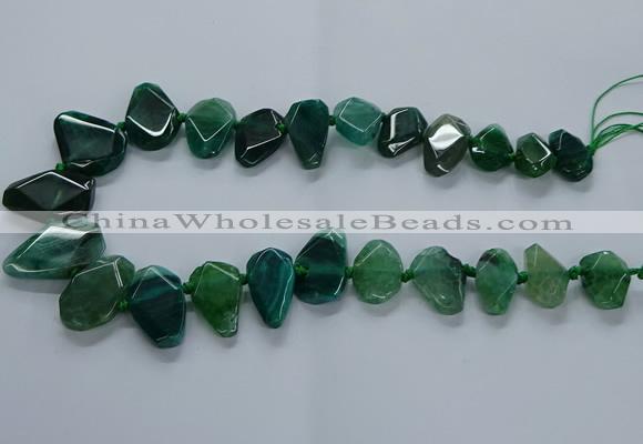 CTD2598 Top drilled 15*20mm - 25*35mm faceted freeform agate beads