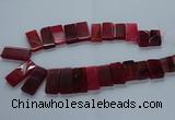 CTD2610 Top drilled 14*27mm - 16*42mm rectangle agate beads