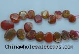 CTD2640 Top drilled 20*25mm - 30*40mm faceted freeform agate beads