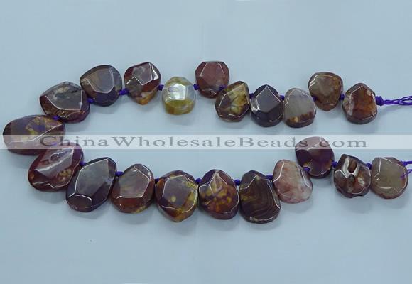 CTD2642 Top drilled 20*25mm - 30*40mm faceted freeform agate beads