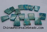 CTD2654 Top drilled 25*35mm - 30*40mm trapezoid sea sediment jasper beads