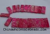 CTD2660 Top drilled 18*45mm - 20*48mm rectangle sea sediment jasper beads