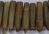 CTD2676 Top drilled 8*30mm - 12*50mm bullet agate fossil beads