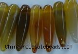 CTD2683 Top drilled 8*25mm - 10*50mm bullet agate gemstone beads