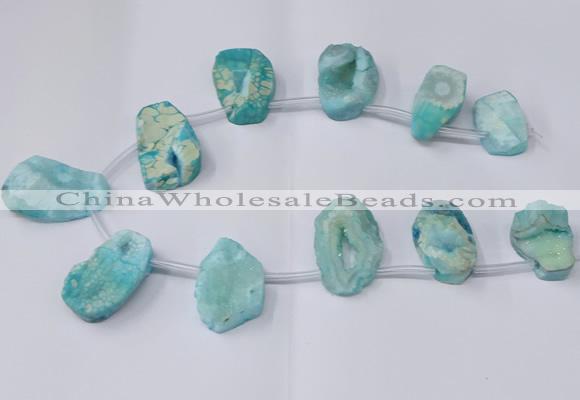 CTD2714 15.5 inches 20*30mm - 35*45mm freeform druzy agate beads
