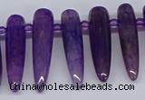 CTD2725 Top drilled 8*35mm bullet agate gemstone beads wholesale