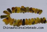 CTD2740 Top drilled 15*35mm - 18*40mm freeform agate beads