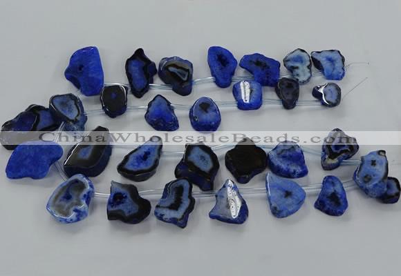 CTD2751 Top drilled 18*25mm - 25*45mm freeform druzy agate beads