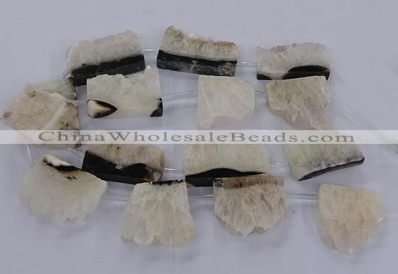 CTD2763 Top drilled 30*40mm - 35*45mm freeform druzy agate beads