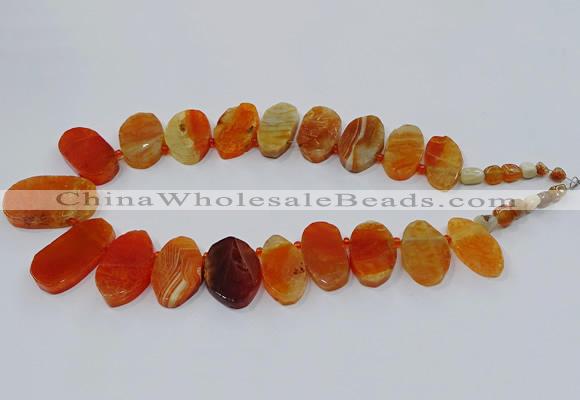 CTD2781 Top drilled 15*25mm - 25*40mm oval agate gemstone beads