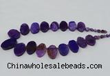 CTD2782 Top drilled 15*25mm - 25*40mm oval agate gemstone beads