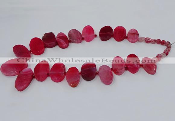 CTD2783 Top drilled 15*25mm - 25*40mm oval agate gemstone beads