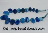 CTD2784 Top drilled 15*25mm - 25*40mm oval agate gemstone beads