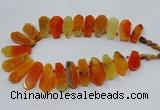 CTD2819 Top drilled 15*30mm - 18*45mm sticks agate gemstone beads