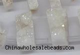 CTD2840 Top drilled 15*20mm - 18*40mm freeform plated druzy agate beads