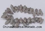 CTD2851 Top drilled 10*20mm - 15*50mm sticks plated quartz beads