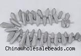 CTD2852 Top drilled 10*20mm - 15*50mm sticks plated quartz beads