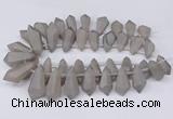 CTD2861 Top drilled 15*20mm - 22*50mm sticks plated quartz beads