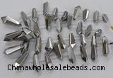 CTD2873 Top drilled 10*20mm - 15*50mm sticks plated quartz beads