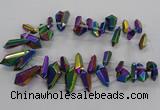 CTD2876 Top drilled 10*20mm - 15*50mm sticks plated quartz beads