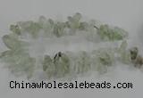 CTD2886 Top drilled 12*20mm - 15*35mm sticks green quartz beads