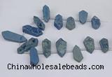 CTD2904 Top drilled 15*25mm - 25*55mm freeform plated druzy agate beads