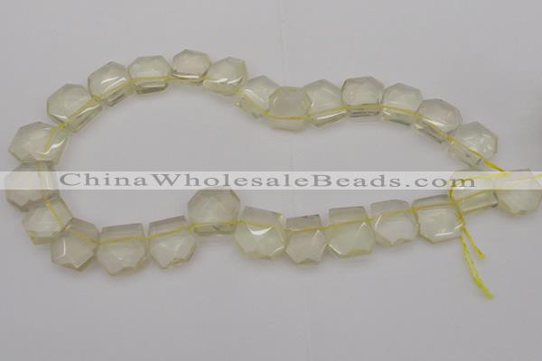 CTD310 Top drilled 15*18mm - 18*20mm faceted freeform lemon quartz beads