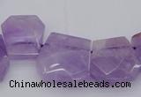 CTD311 Top drilled 15*18mm - 18*20mm freeform lavender amethyst beads