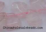 CTD320 Top drilled 15*20mm - 20*25mm freeform rose quartz beads