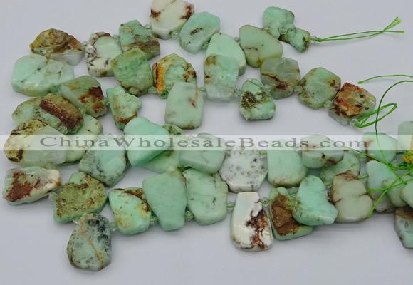 CTD335 Top drilled 15*20mm - 25*30mm freeform Australia chrysoprase beads