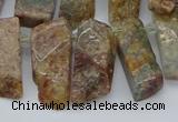 CTD3501 Top drilled 10*25mm - 10*45mm sticks ghost gemstone beads